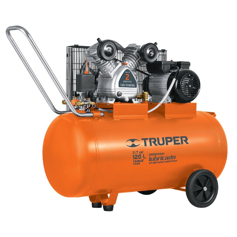 Foto 2 pulgar | Compresor Horizontal 120 L Truper Comp-120LH color Naranja 4 HP 220 V