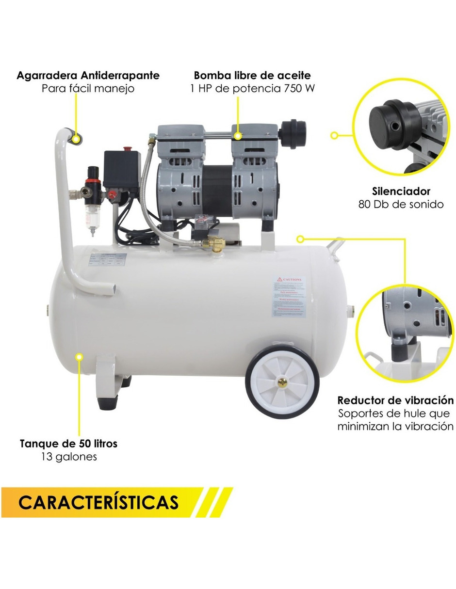 Foto 3 pulgar | Compresor Aire Eléctrico Gutstark Tanque Portátil 50 L 127v 750w 1hp