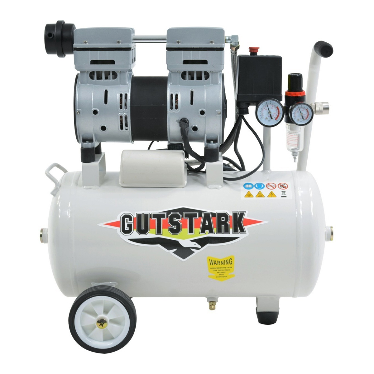 Compresor de Aire Eléctrico Portátil Gutstark 25 L 127v 1hp 2 Pistones
