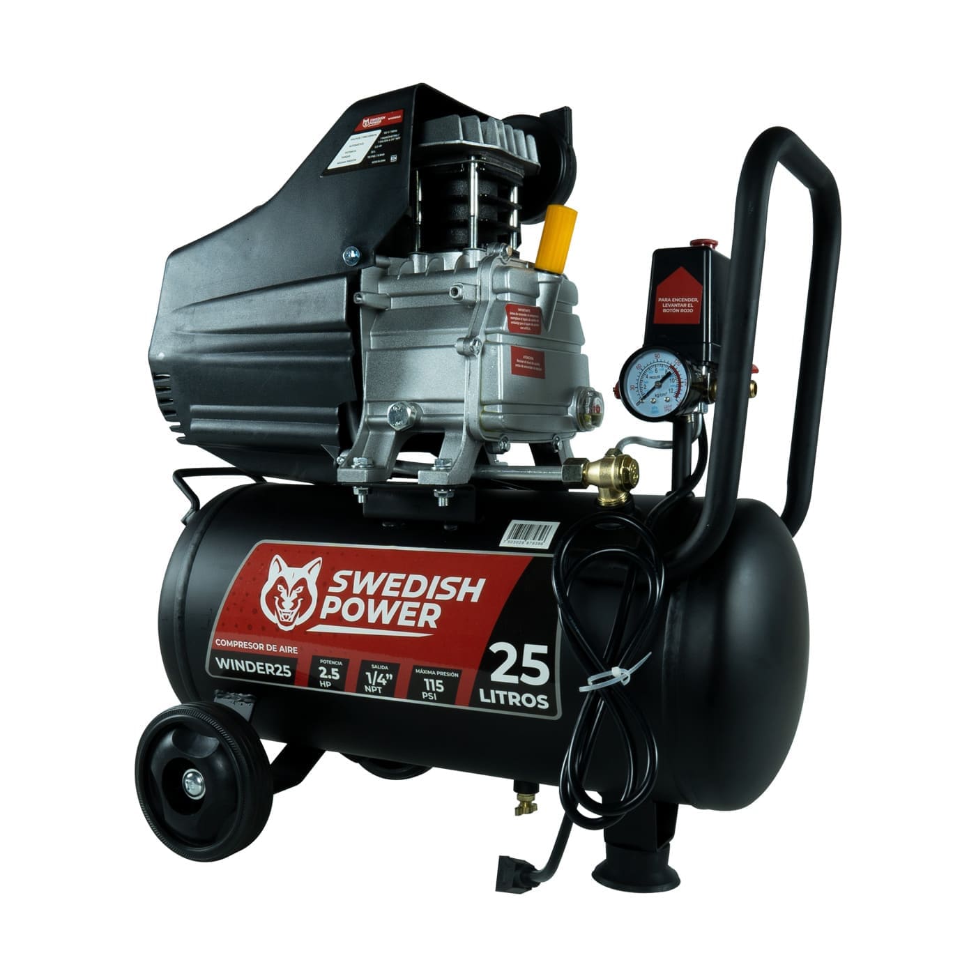 Foto 3 | Compresor de Aire Swedish Husky Power Winder25 25 Litros 2.5 HP con Manguera y Pistola