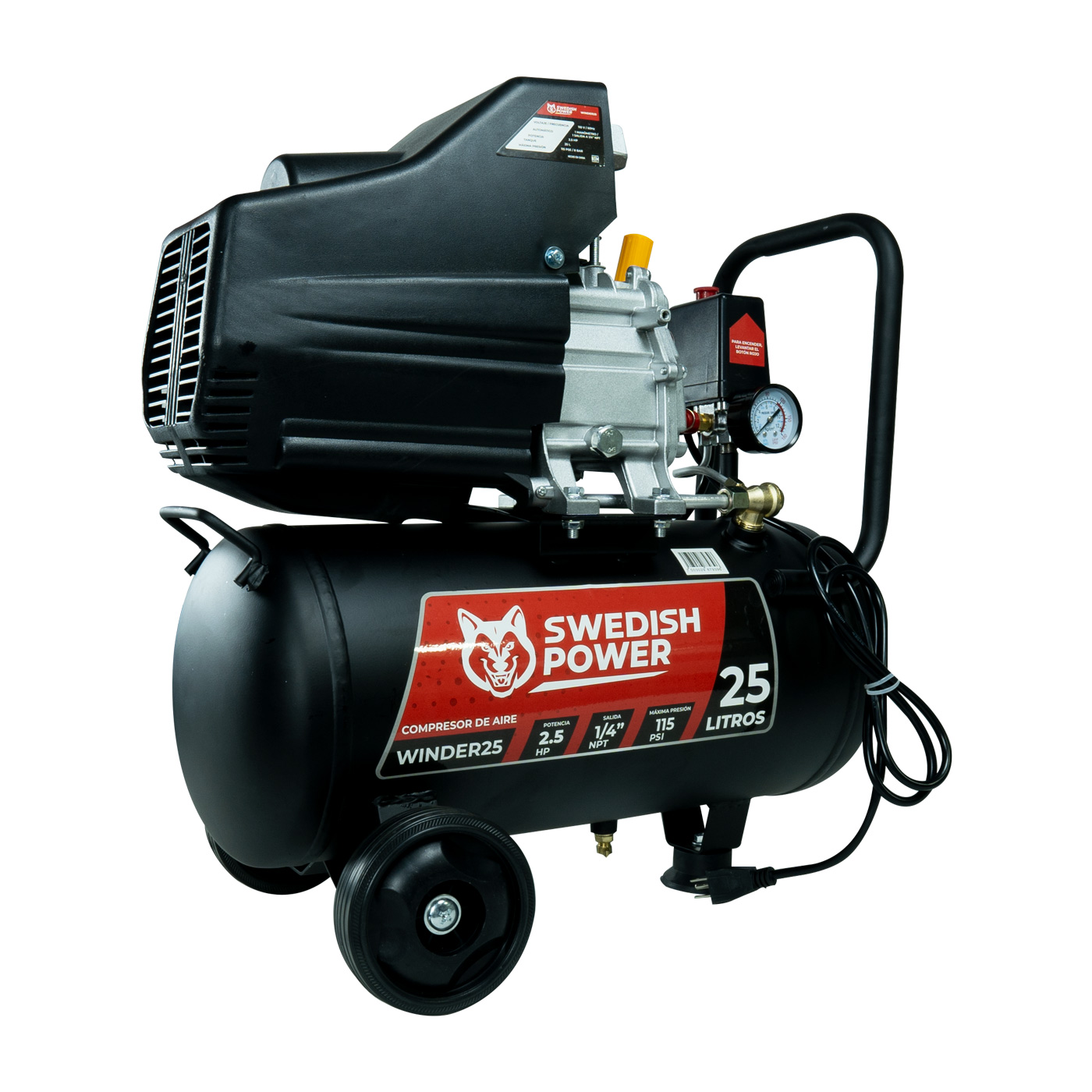 Foto 4 | Compresor de Aire Swedish Husky Power Winder25 25 Litros 2.5 HP con Manguera y Pistola