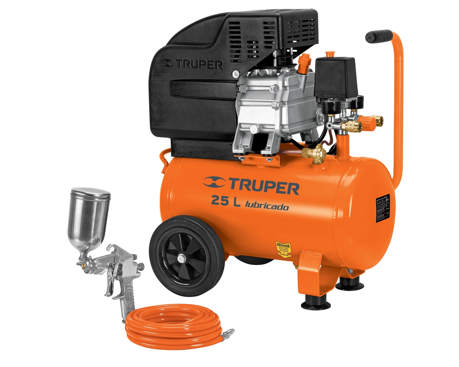 Compresor Horizontal Truper 25 L 3 Hp Manguera de PVC y Pistola