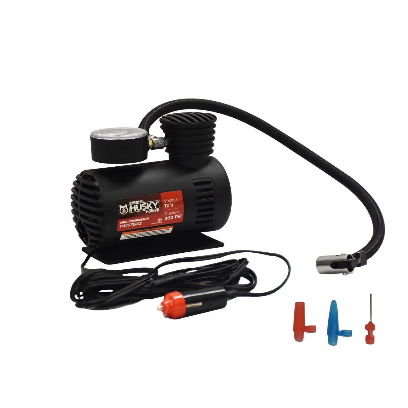Foto 1 | Mini Compresor De Aire Swedish Husky Power 12v 300 Psi Manguera 40 Cm - Twister12