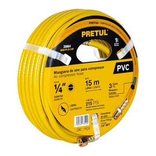 Foto 2 | Manguera para Compresor Pretul MAN-PI-15-1/4P color Amarillo 15 m x 1/4''