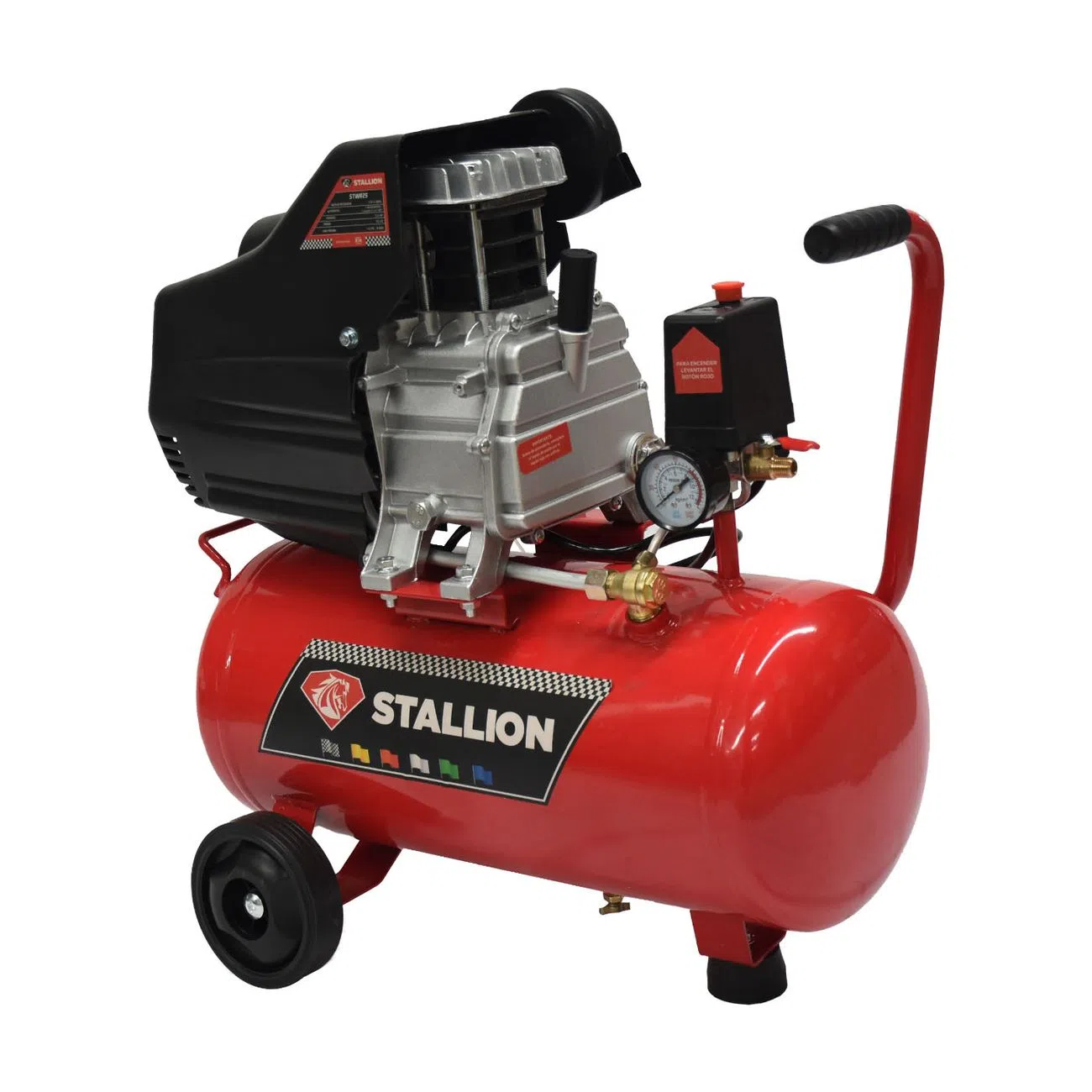 Compresor de Aire Stallion 25 Litros 2.5 Hp con Manguera y Pistola
