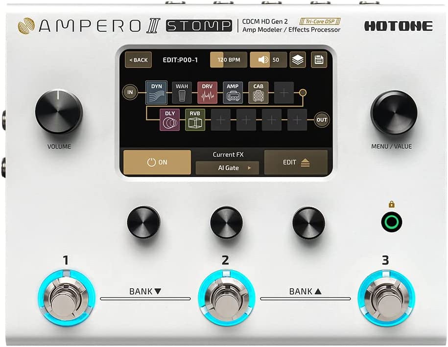 Procesador de Efectos Hotone FG-461 color Blanco Ampero II Stomp para Guitarra $16,579
