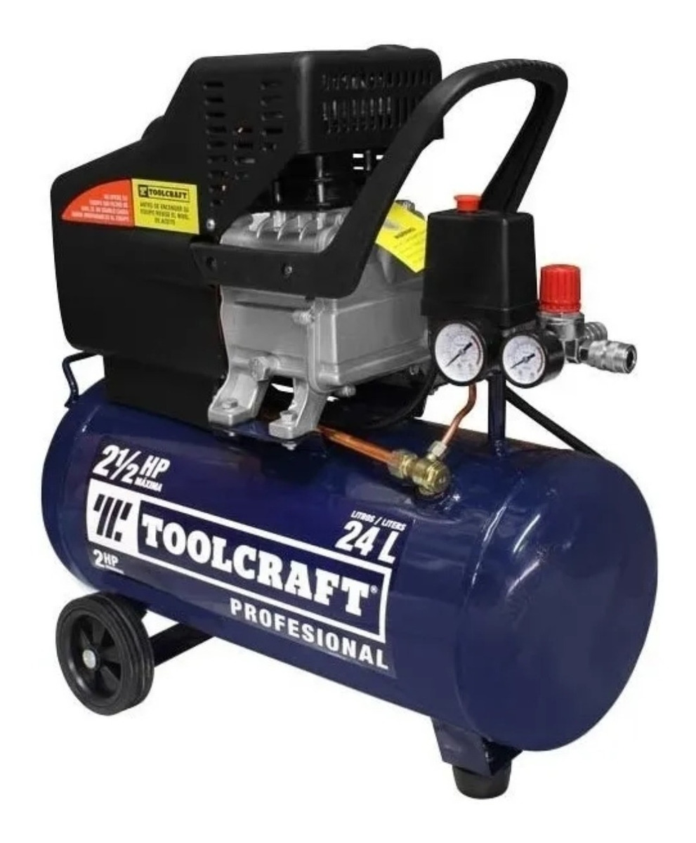 Foto 2 pulgar | Compresor De Aire 24 Litros Toolcraft 2.5 Hp Horizontal