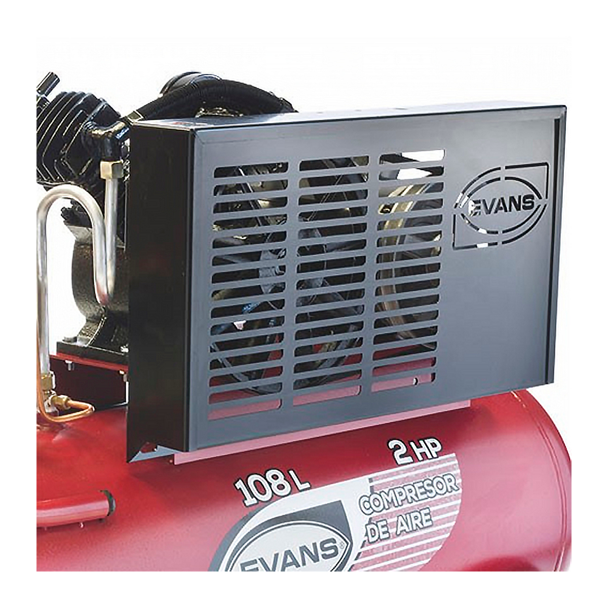 Foto 4 pulgar | Compresor Banda Evans 110/220 Volt 1750 RPM 2.0 HP 108LT 125PSI Horizontal