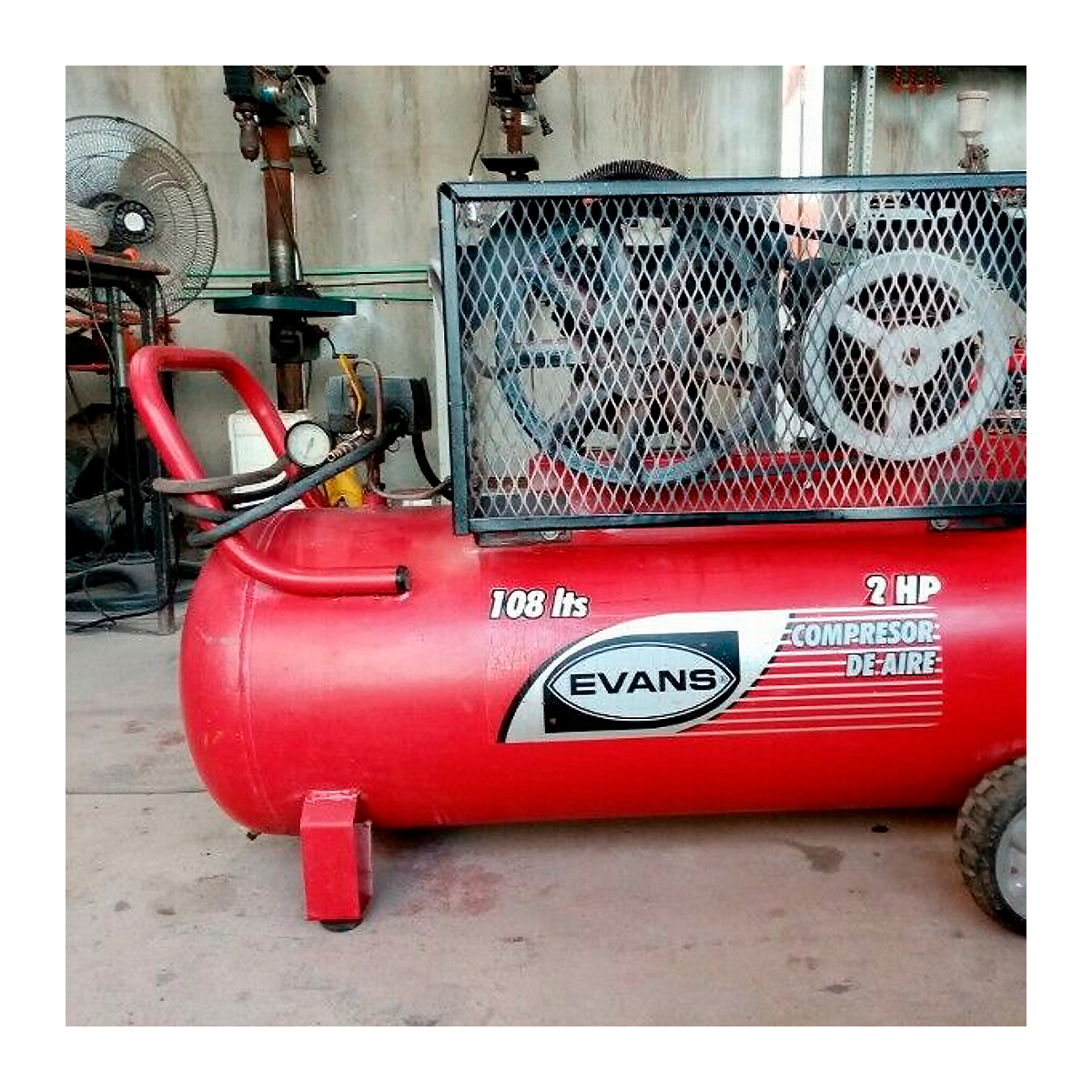 Foto 5 pulgar | Compresor Banda Evans 110/220 Volt 1750 RPM 2.0 HP 108LT 125PSI Horizontal