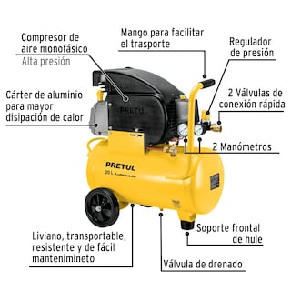 Foto 2 | Compresor 20 L 2-1/2 Hp 127 V Pretul