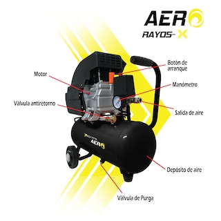 Foto 2 | Compresor de Aire 2HP 18lt Goni 37008k + Pistola de Gravedad color Negro