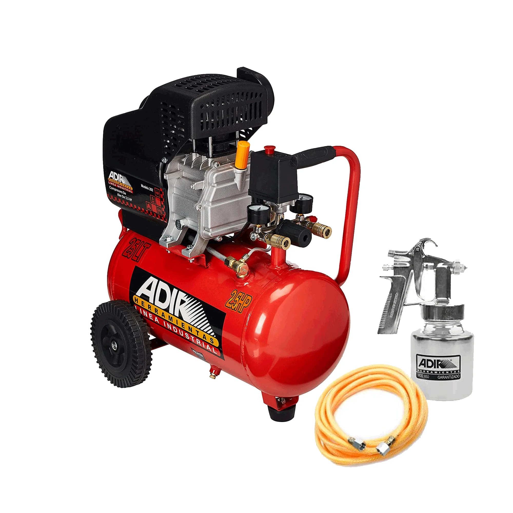 Foto 2 pulgar | Compresor Adir 2030-K-G Rojo Moto Lubricado 120V 2850RPM 2.5HP 25 L