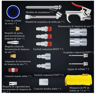 Foto 2 | Kit Accesorios Belug para Compresor de Aire con Manguera 20 Piezas