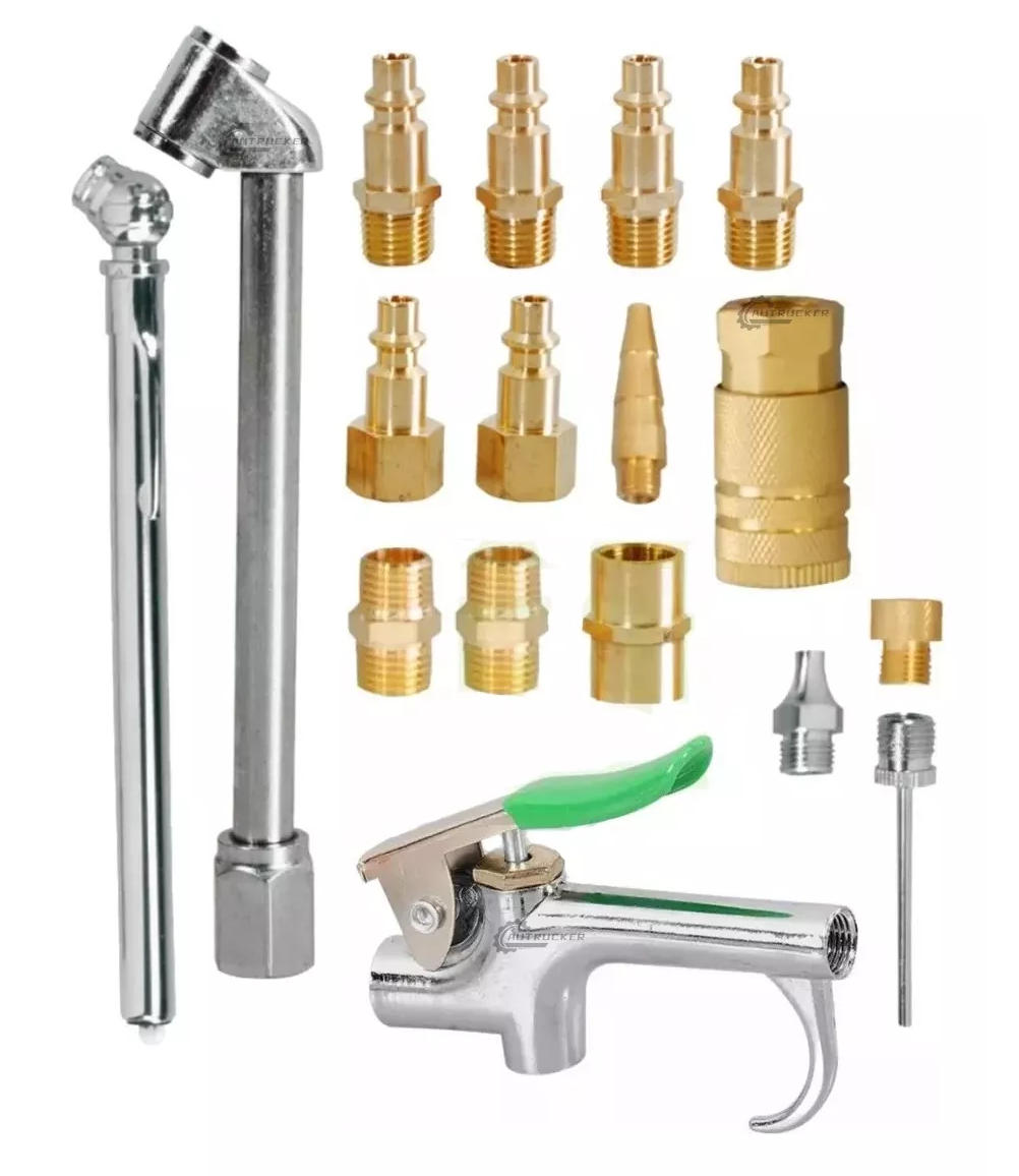Kit Accesorios Compresor De Aire 17 Piezas Con Pistola