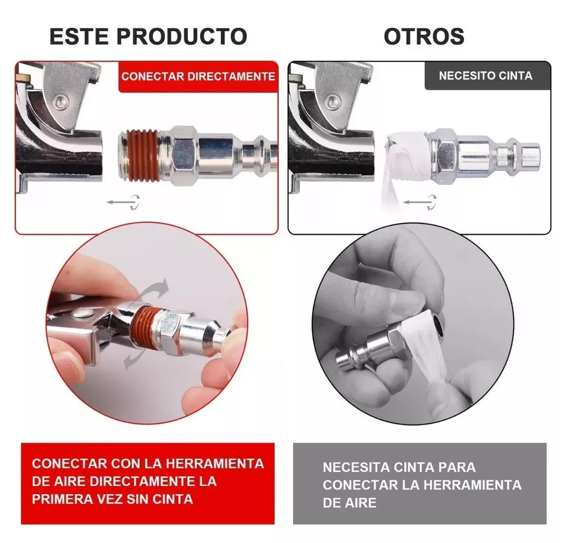 Foto 3 pulgar | Kit Accesorios Compresor De Aire 17 Piezas Con Pistola