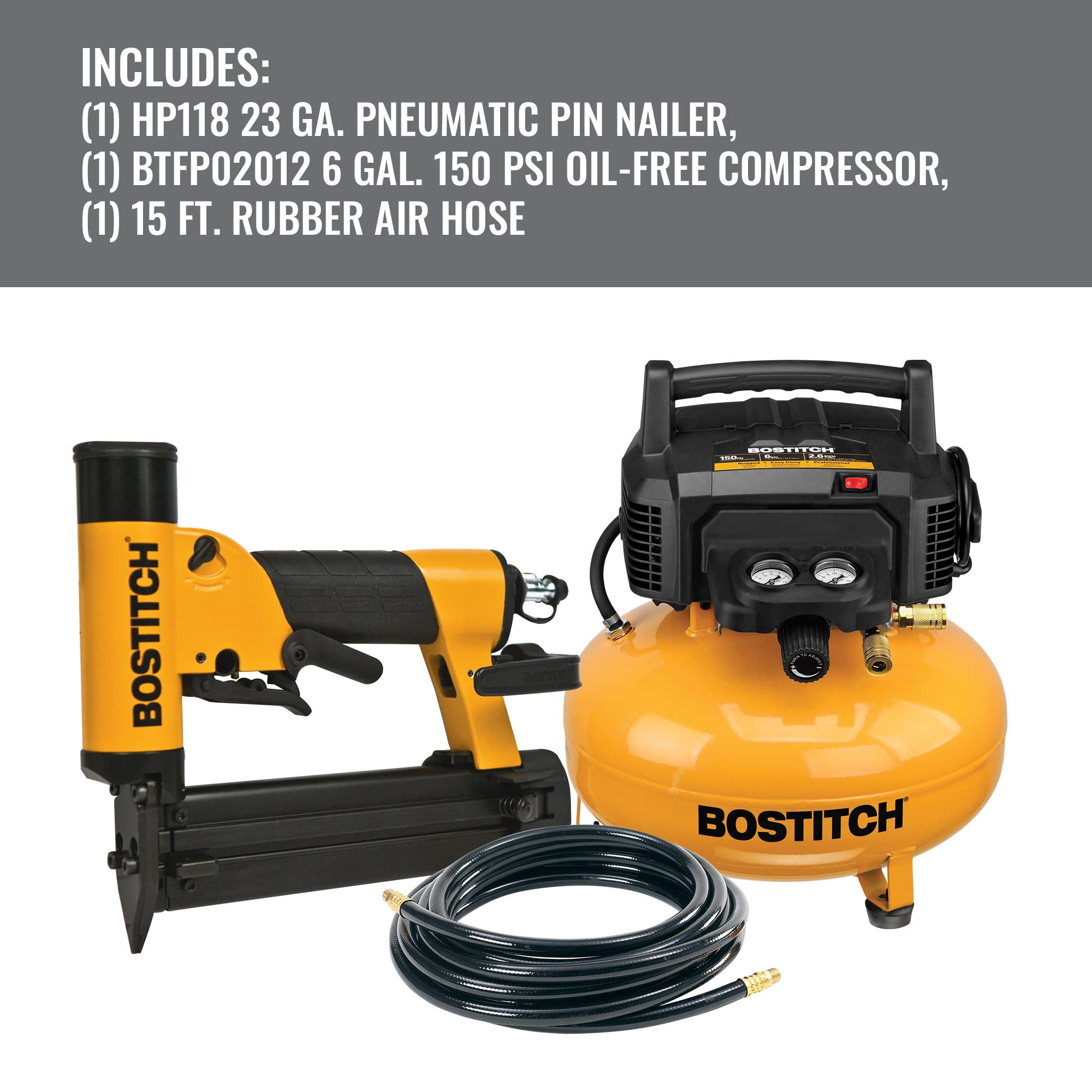 Foto 2 | Kit Combinado De Compresor Y Manguera Pin Nailer Bostitch 23l - Venta Internacional.