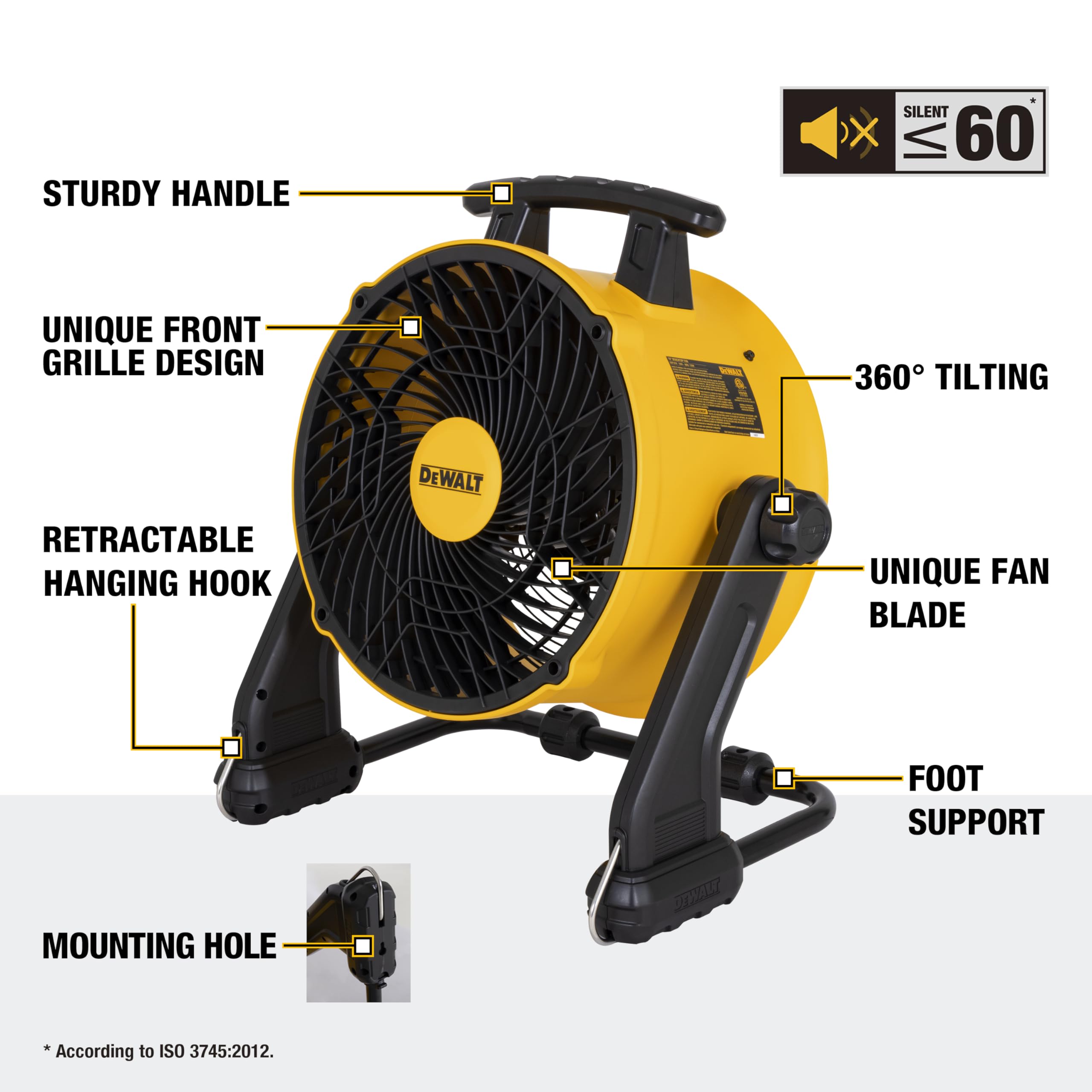 Foto 6 pulgar | Ventilador De Piso Dewalt Dxf1616 Heavy Duty 16 Pulgadas 4000 Cfm 135 W - Venta Internacional.