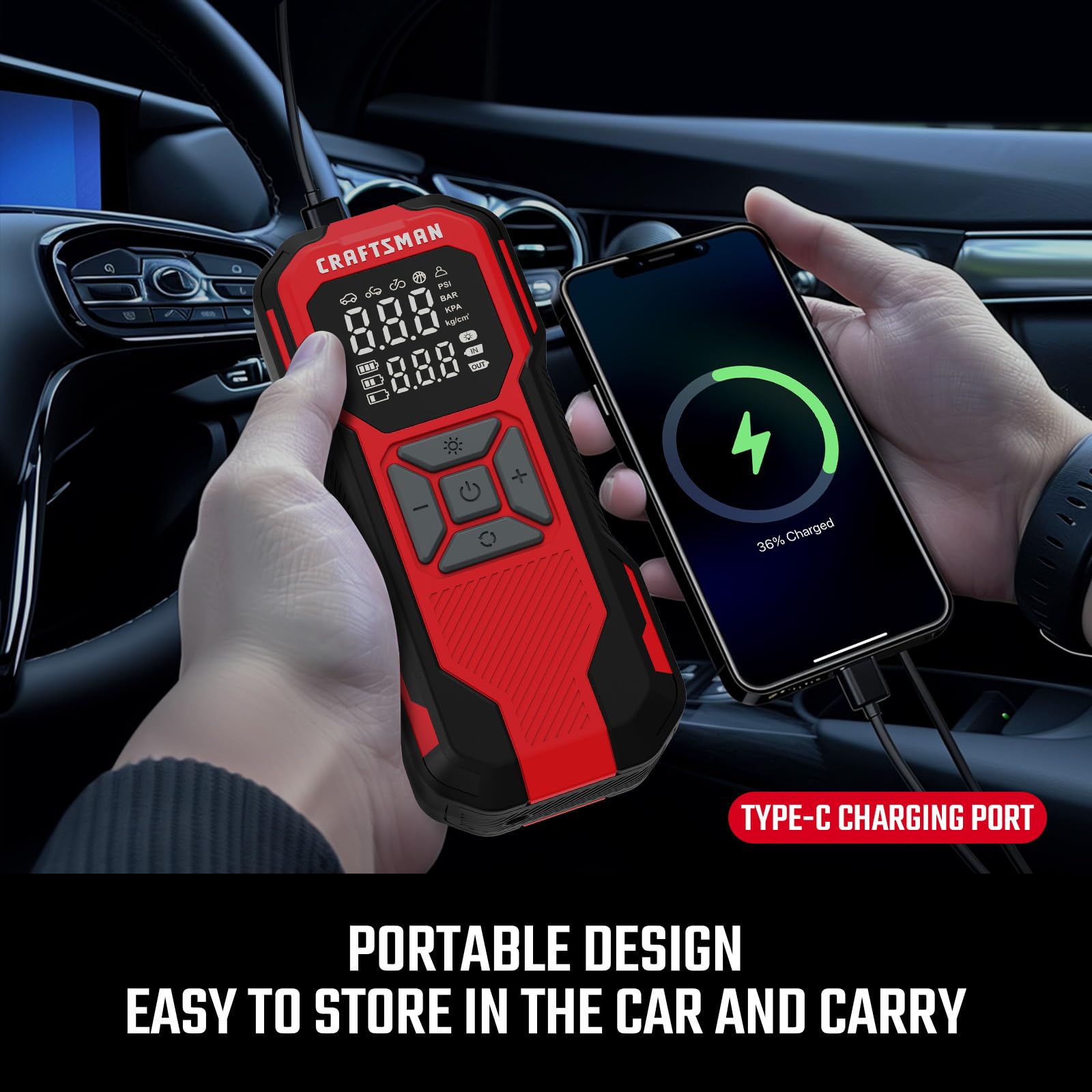 Foto 4 pulgar | Inflador De Neumáticos Craftsman, Compresor De Aire Portátil, 150 Psi, 12 V - Venta Internacional.