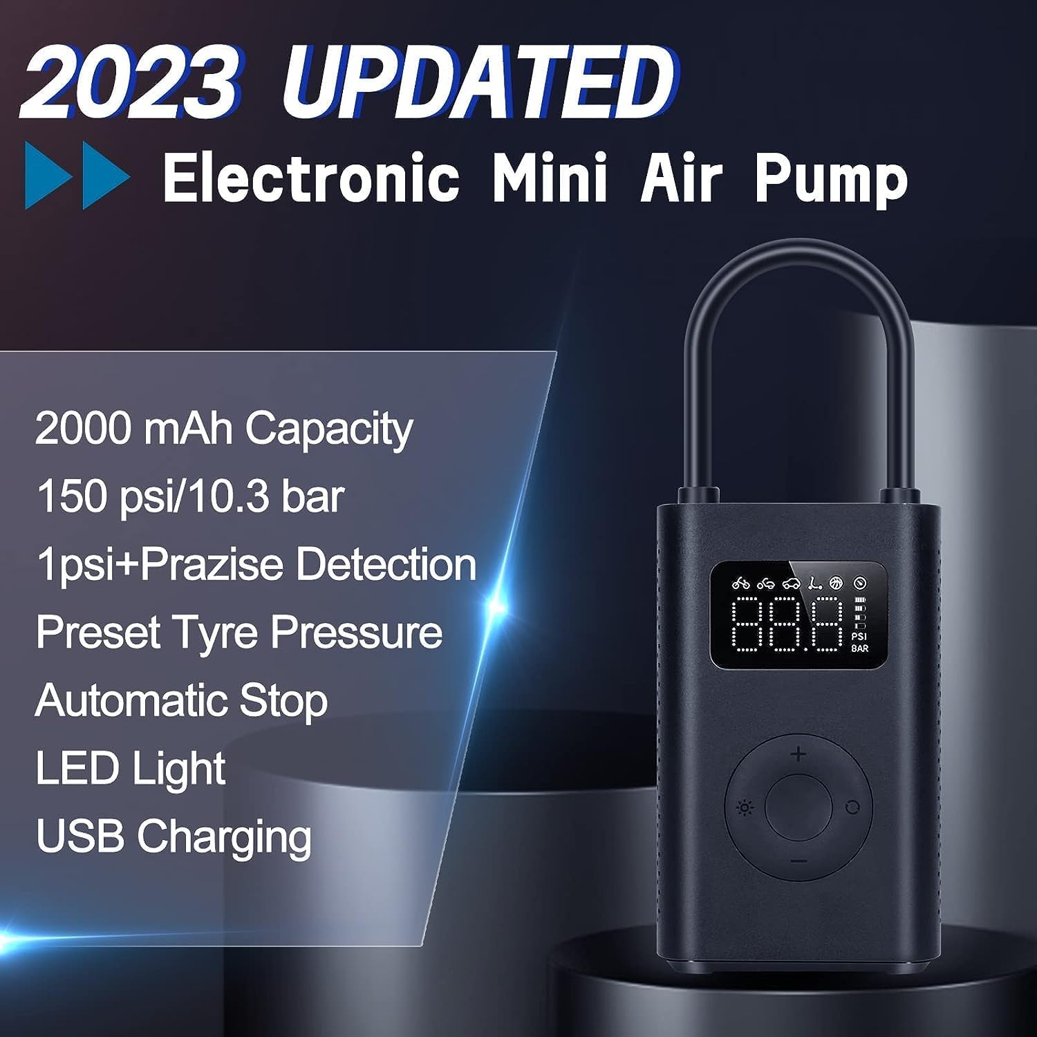 Foto 2 | Compresor De Aire Eléctrico Portátil Xiaomi 150 Psi Tire - Venta Internacional.