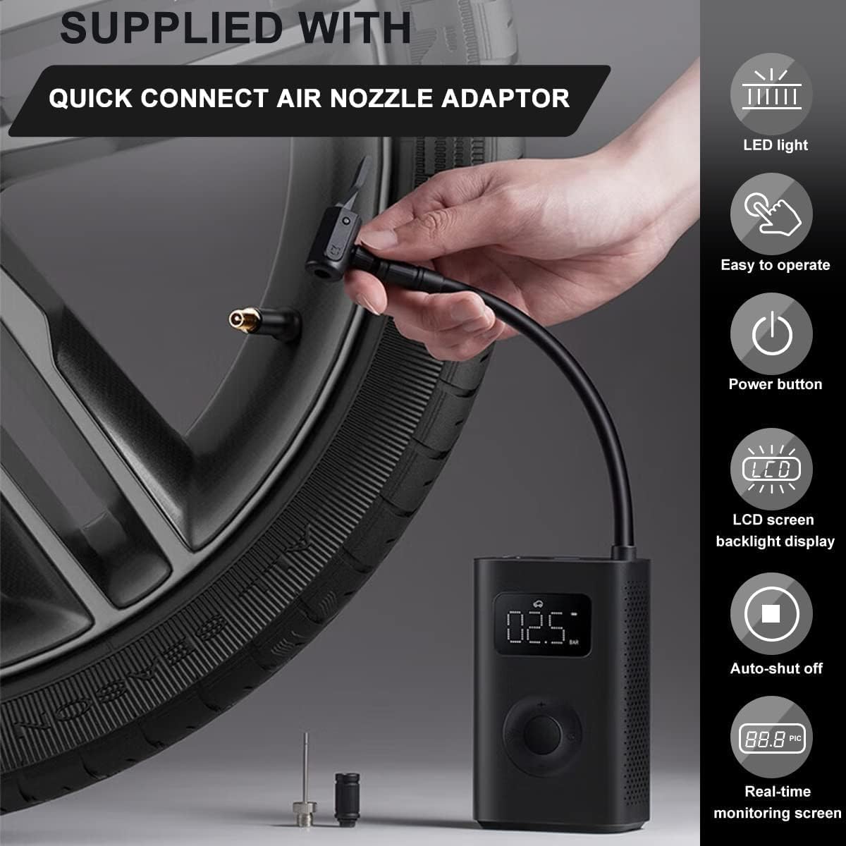 Foto 7 pulgar | Compresor De Aire Eléctrico Portátil Xiaomi 150 Psi Tire - Venta Internacional.
