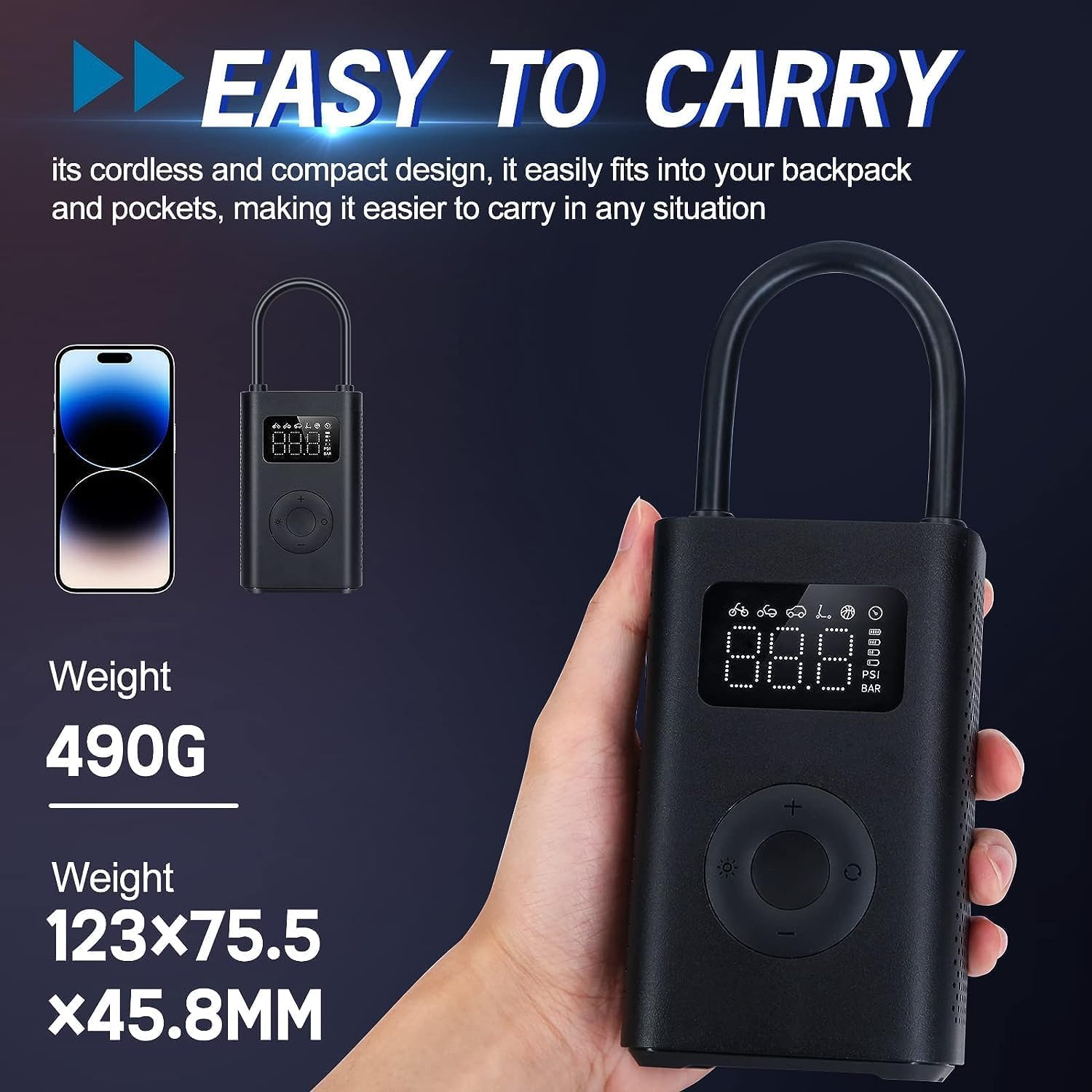 Foto 7 | Compresor De Aire Eléctrico Portátil Xiaomi 150 Psi Tire - Venta Internacional.