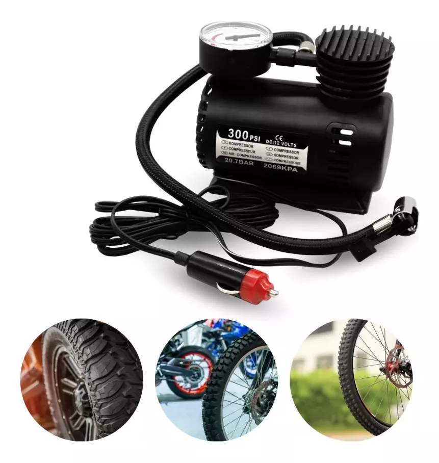 Foto 4 pulgar | Minicompresor de Aire Power Hunt Inflador 300 PSI Negro 12v