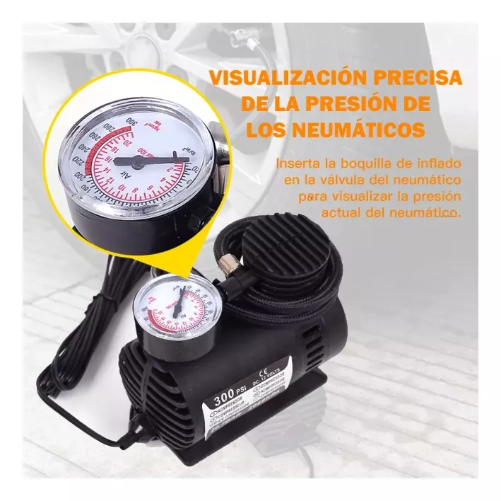 Foto 7 pulgar | Minicompresor de Aire Power Hunt Inflador 300 PSI Negro 12v
