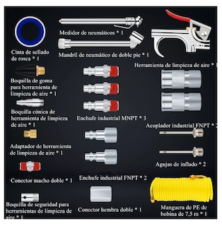 Foto 2 | Kit Accesorios Aire Para Compresor Lab.g Con Manguera 20 Piezas