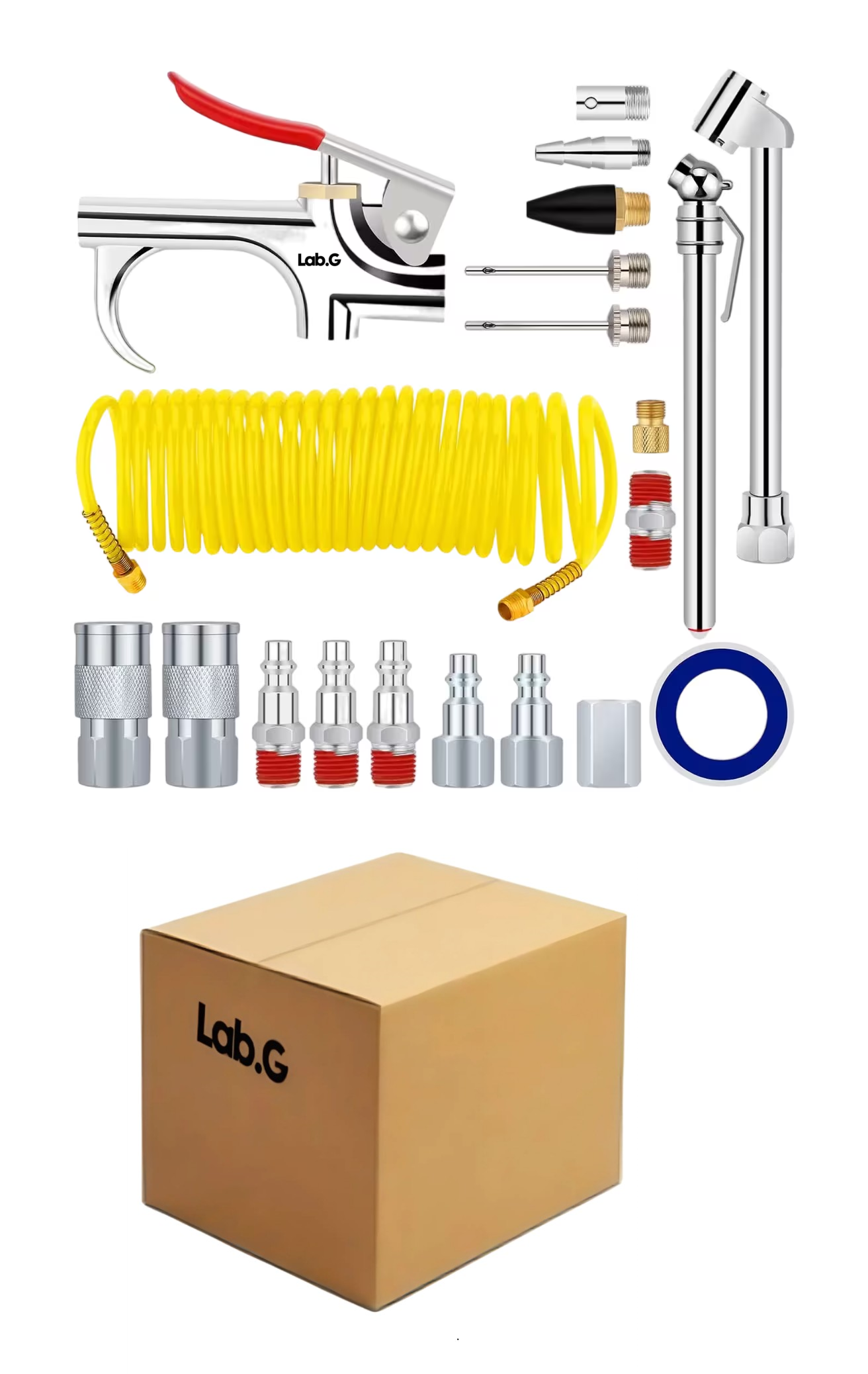 Kit Accesorios Aire Para Compresor Con Manguera 20 Piezas