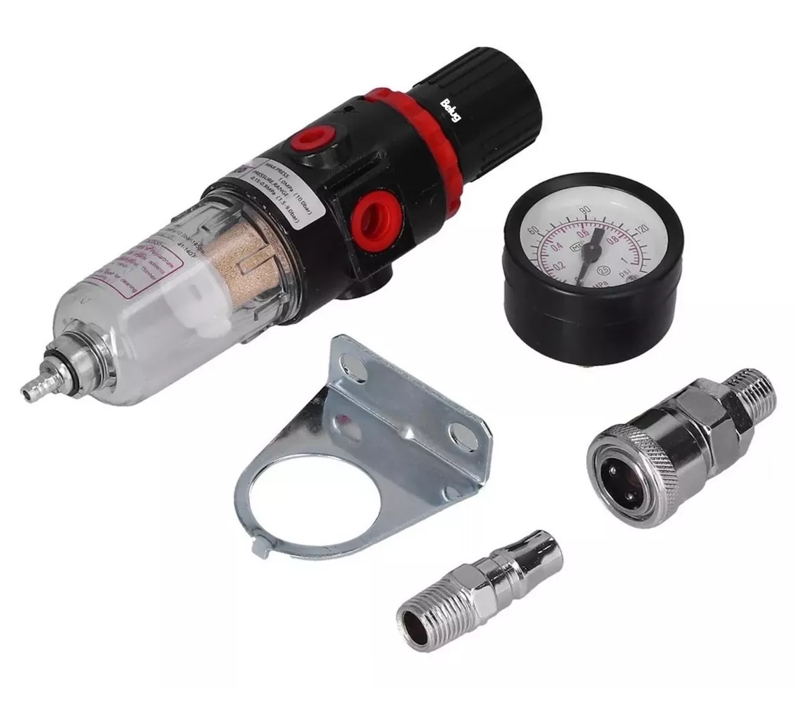 Foto 5 pulgar | Filtro De Humedad Regulador Del Compresor De Aire 1/4 Belug Negro