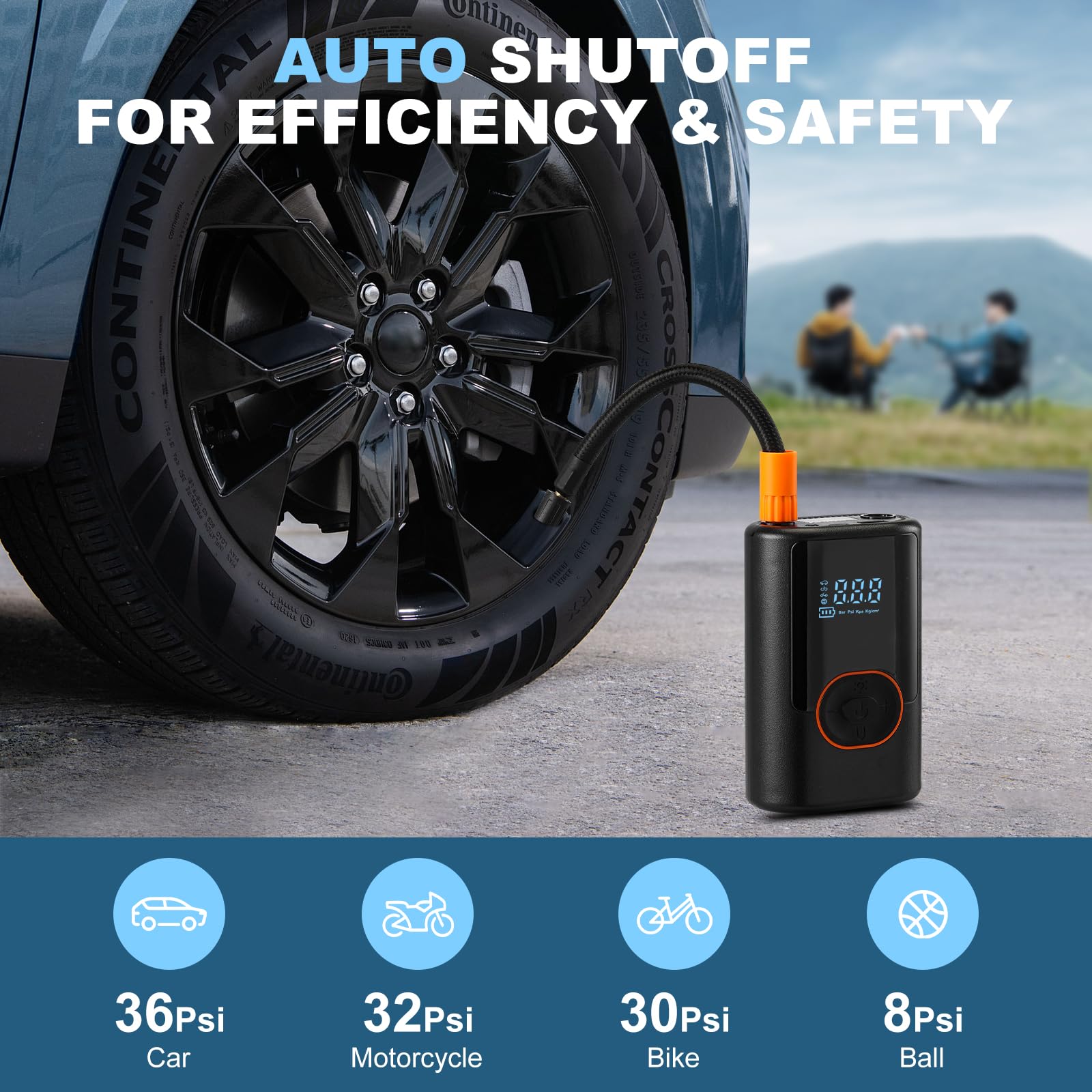 Foto 5 pulgar | Compresor De Aire Portátil Para Inflar Neumáticos, 150 Psi, Con Manómetro De 4000 Mah - Venta Internacional.