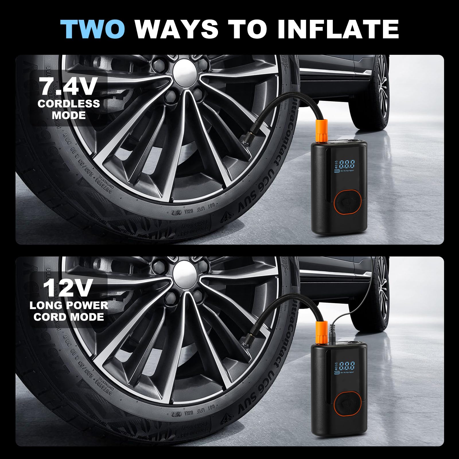 Foto 6 pulgar | Compresor De Aire Portátil Para Inflar Neumáticos, 150 Psi, Con Manómetro De 4000 Mah - Venta Internacional.