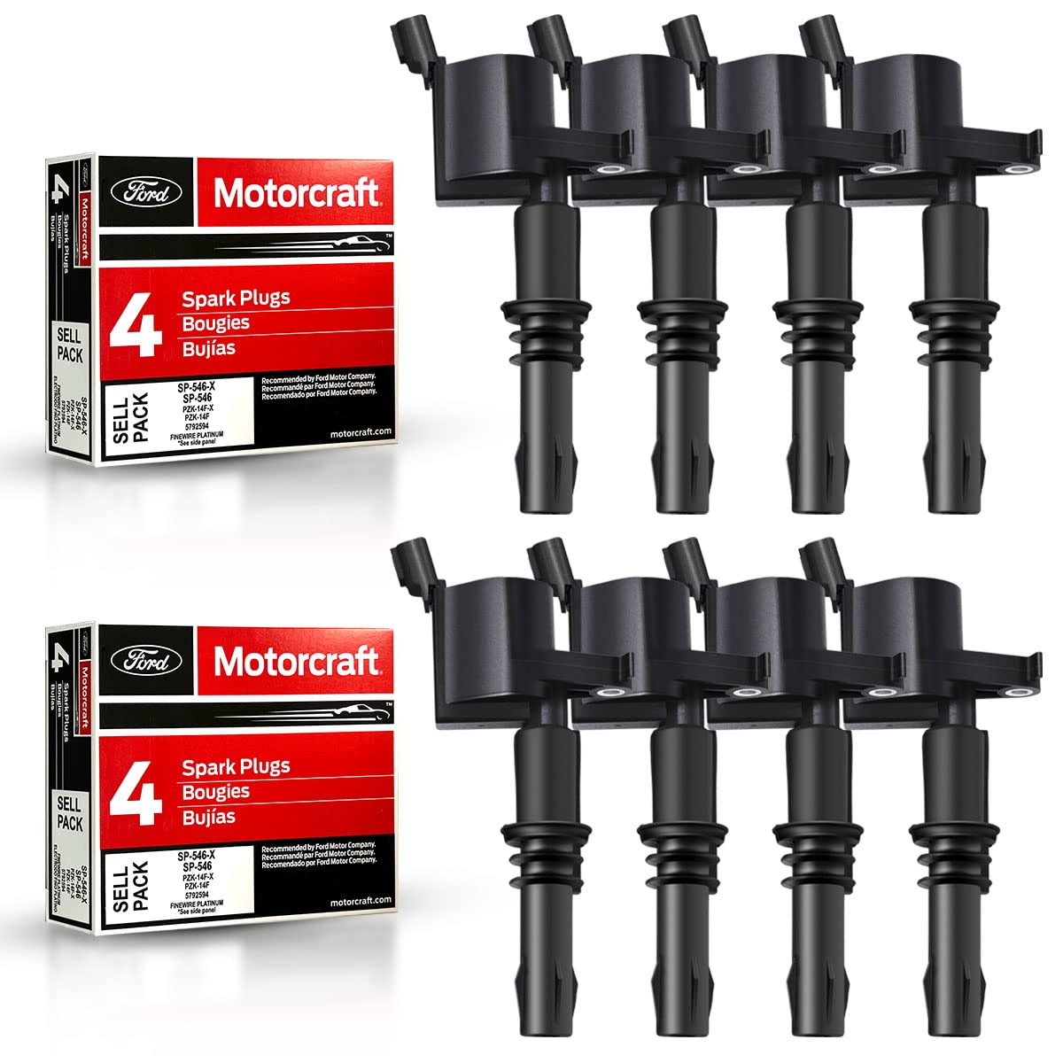 Paquete De Bobinas De Encendido Y Juego De Bujías De 8 Piezas Mas Dg511 Para Ford - Venta Internacional.