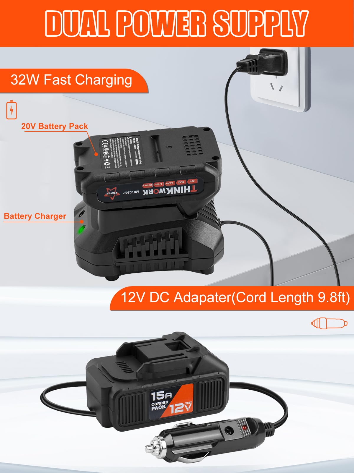 Foto 7 pulgar | Compresor de Aire Thinkwork Recargable 20 v-Venta Internacional