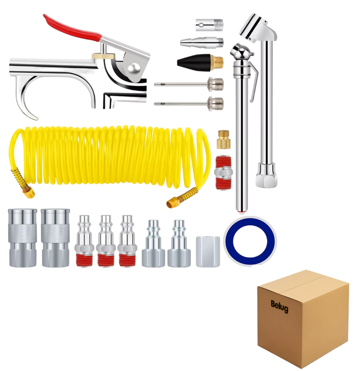 Foto 1 | Kit Accesorios Aire Para Compresor Con Manguera Belug 20 Piezas