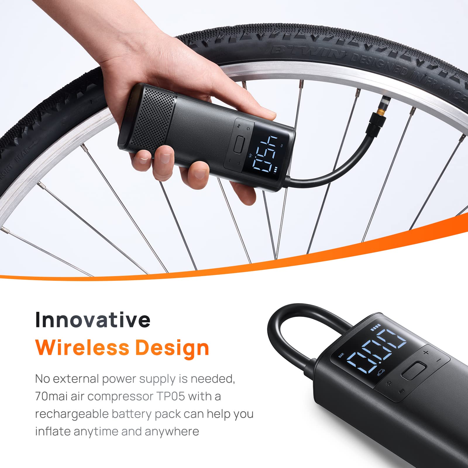 Foto 5 pulgar | Compresor De Aire Portátil 70mai Tp05 150psi 2500mah Con Led - Venta Internacional.