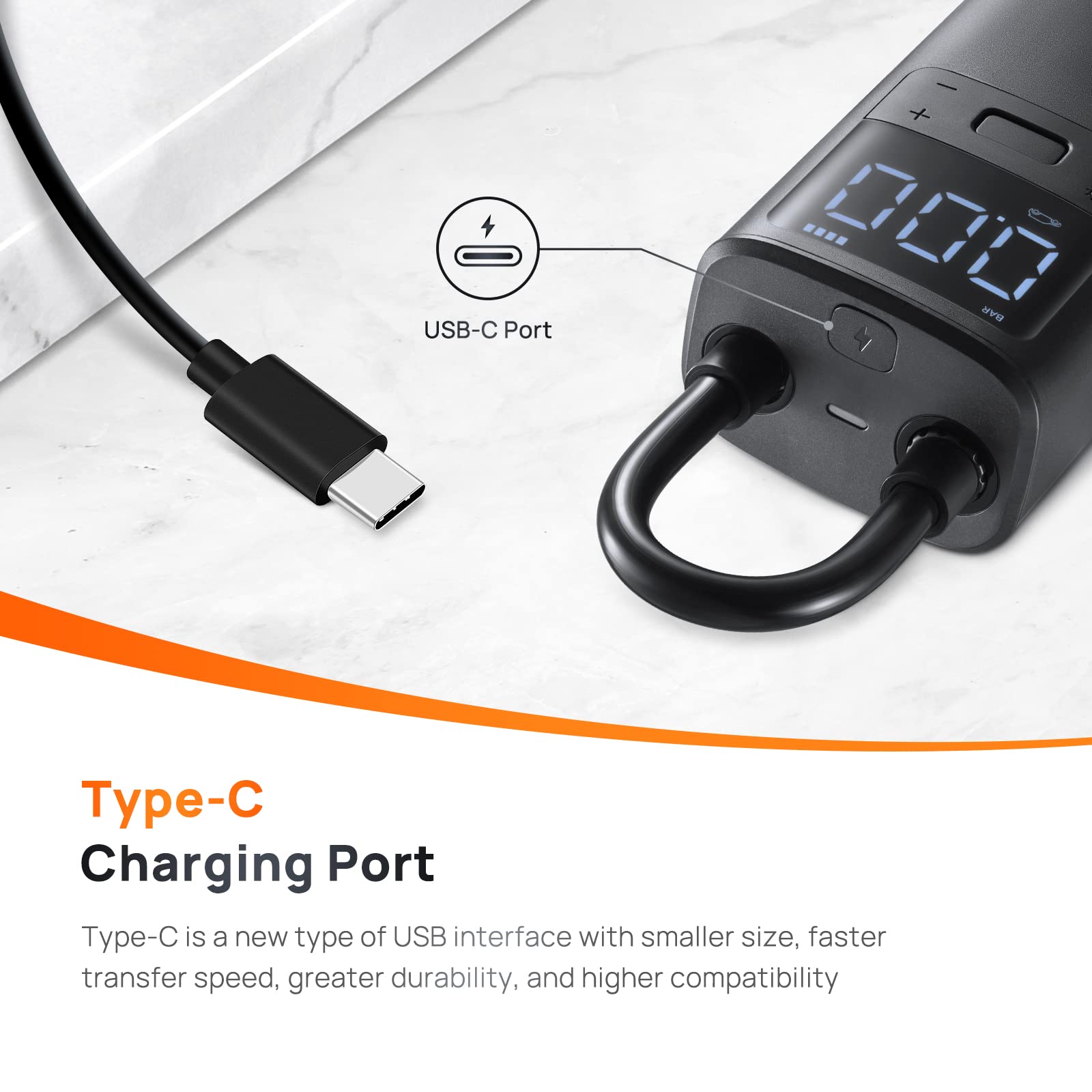 Foto 7 | Compresor De Aire Portátil 70mai Tp05 150psi 2500mah Con Led - Venta Internacional.