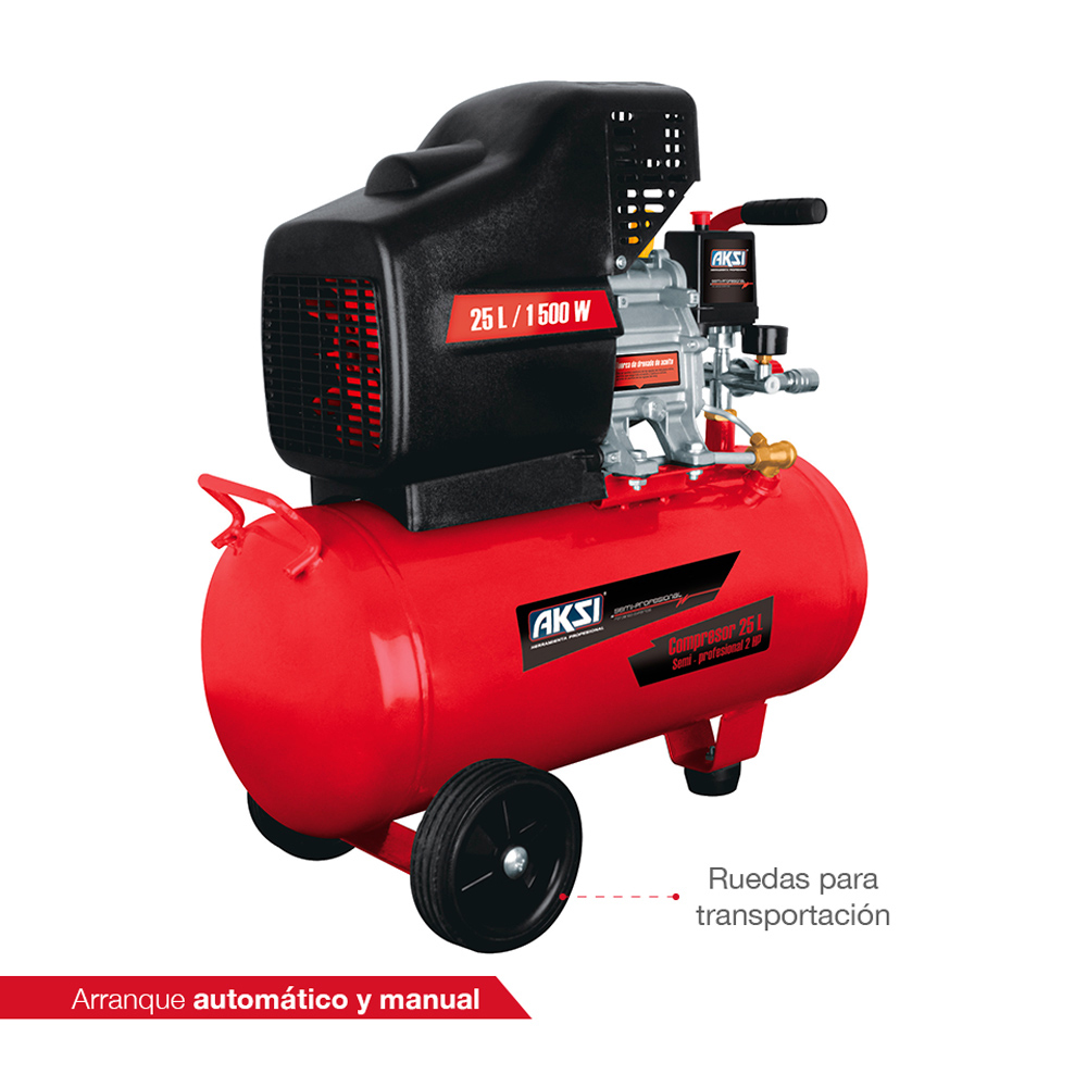Foto 3 pulgar | Compresor de Aire Aksi 25 L 2 Hp 1500 W