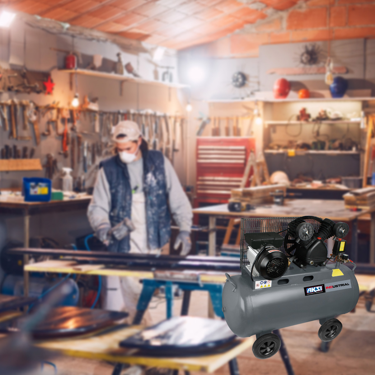 Foto 3 | Compresor de Aire Aksi 120 Lts 4 Hp 2985w Industrial