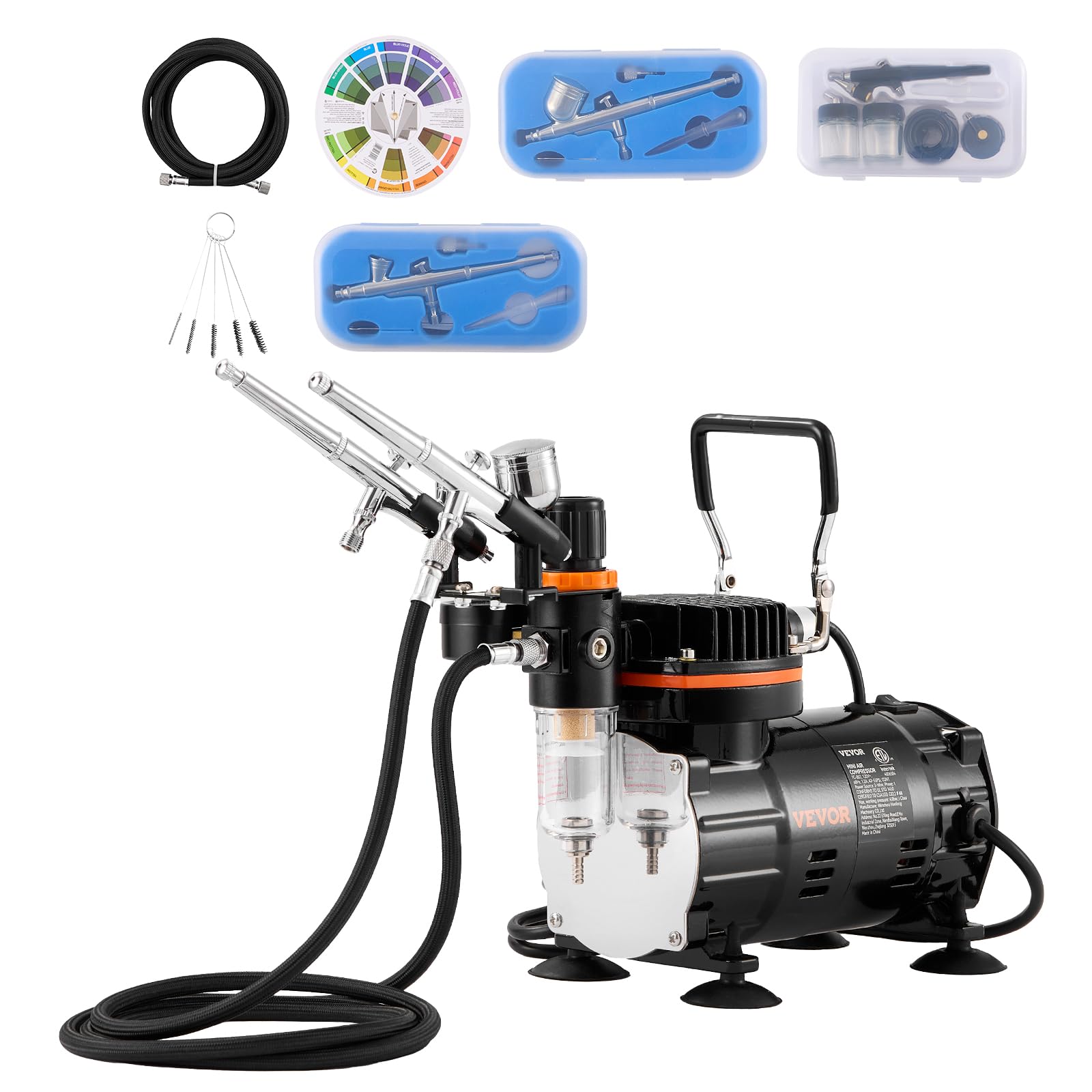 Foto 2 pulgar | Kit De Aerógrafo Vevor Professional Con Compresor Y 3 Aerógrafos - Venta Internacional.