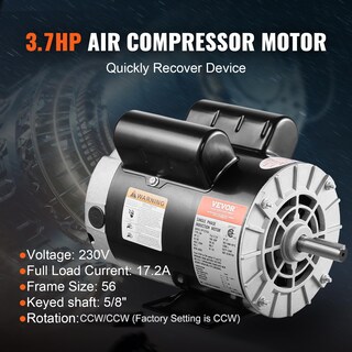 Foto 2 | Motor De Compresor De Aire Vevor 3.7hp 3450rpm 230v 17.2a 56 Chasis - Venta Internacional.
