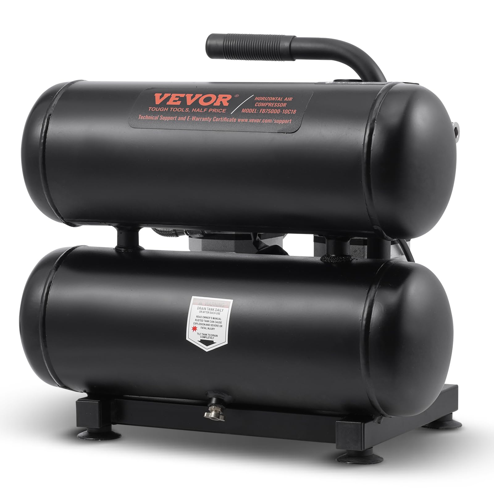 Foto 1 | Compresor De Aire Vevor Con Tanque De Acero De 4.6 Galones, 1 Hp, 2.2 Cfm @90 Psi - Venta Internacional.