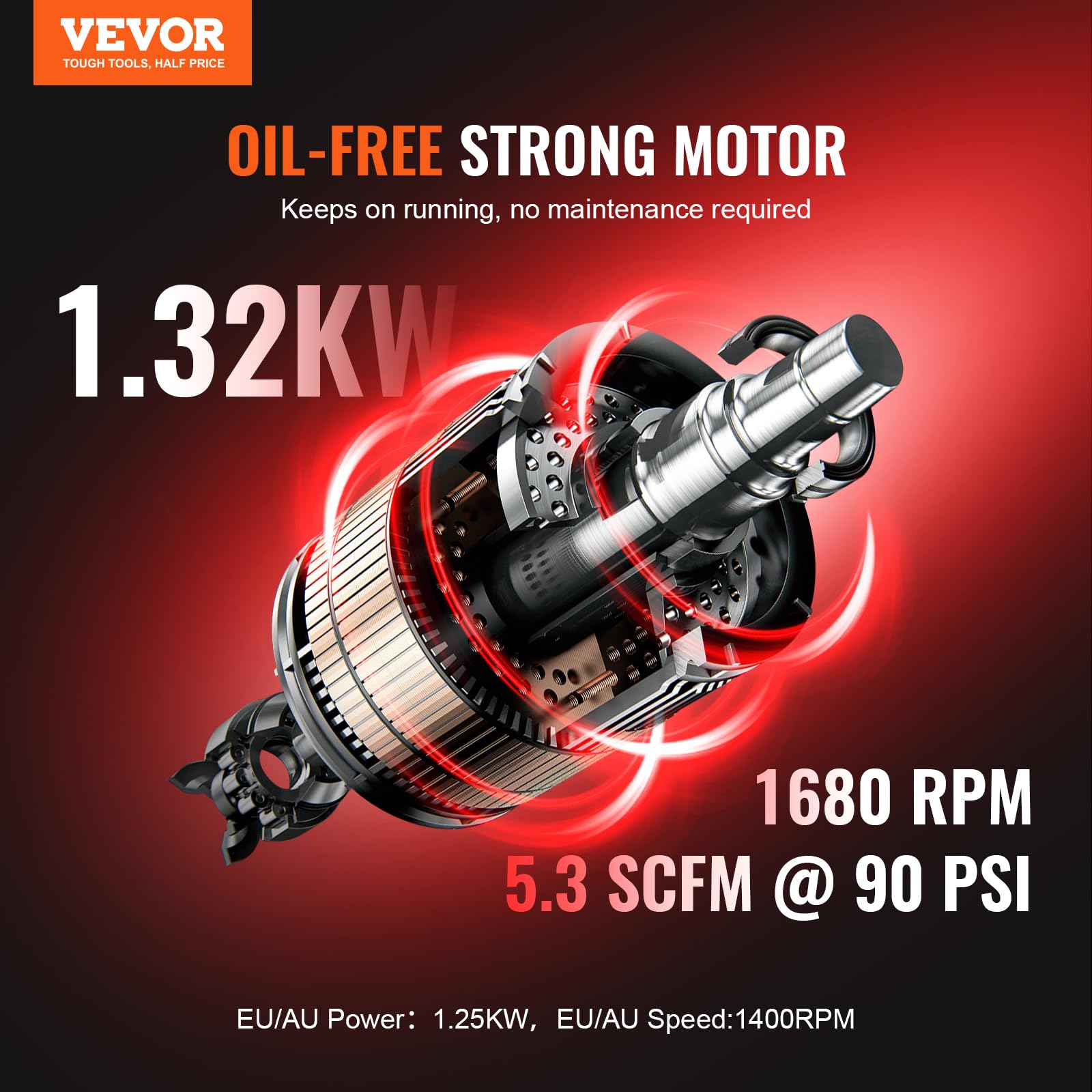 Foto 3 pulgar | Compresor De Aire Vevor Con Tanque De Acero De 15 Galones, 2 Hp, 5.3 Cfm, 125 Psi - Venta Internacional.
