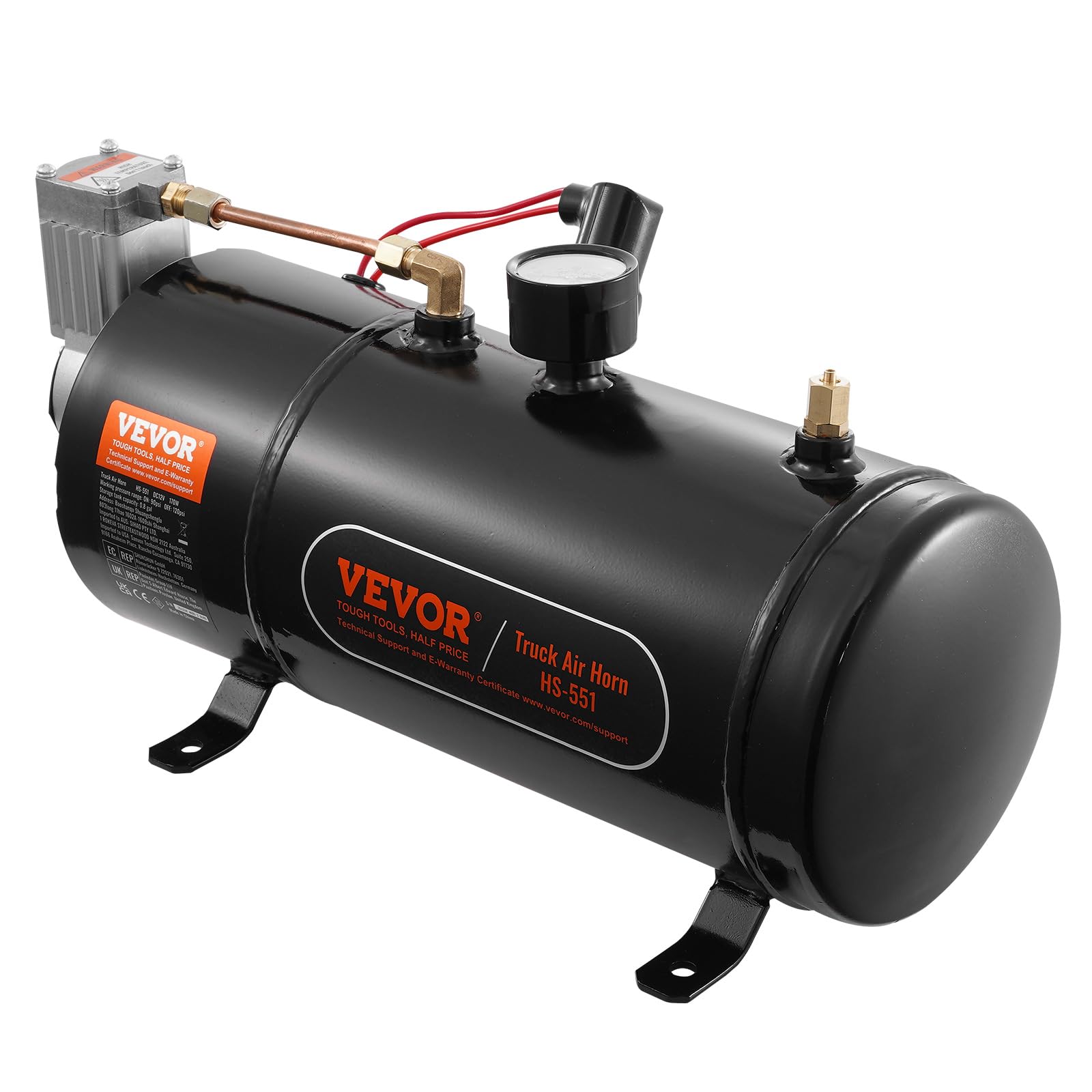 Foto 1 | Compresor De Aire Vevor 12v Con Tanque De 3 Litros, 3.2 Psi Train Horn - Venta Internacional.