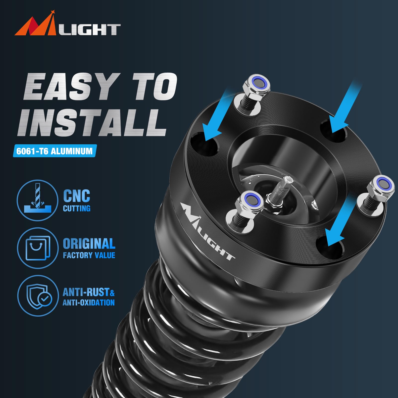 Foto 5 | Kit Elevador De Nivelación Nilight Para Dodge Ram 1500 4wd 2006-2023 - Venta Internacional.