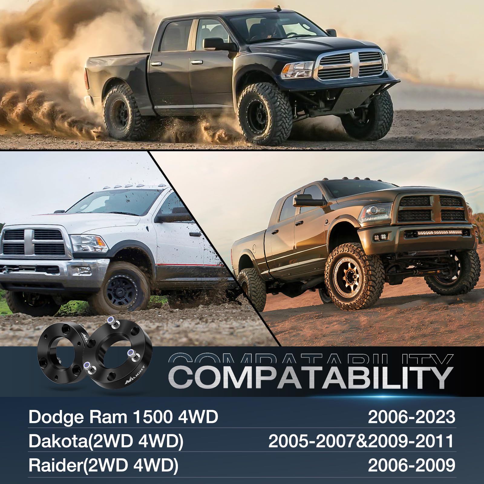Foto 6 | Kit Elevador De Nivelación Nilight Para Dodge Ram 1500 4wd 2006-2023 - Venta Internacional.