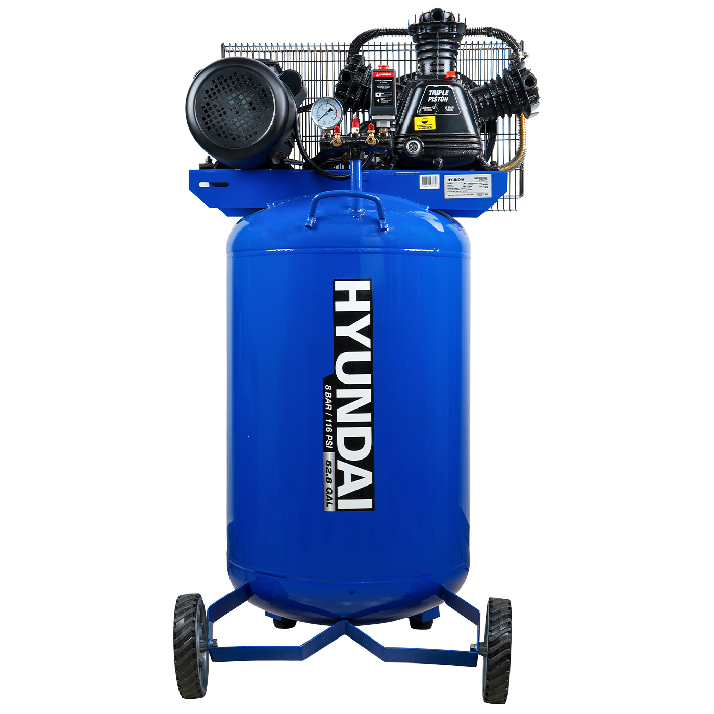 Compresor De Aire Eléctrico Profesional Hyundai 200 Litros 4 Hp 116psi 110v/60hz Vertical - Hyac210v