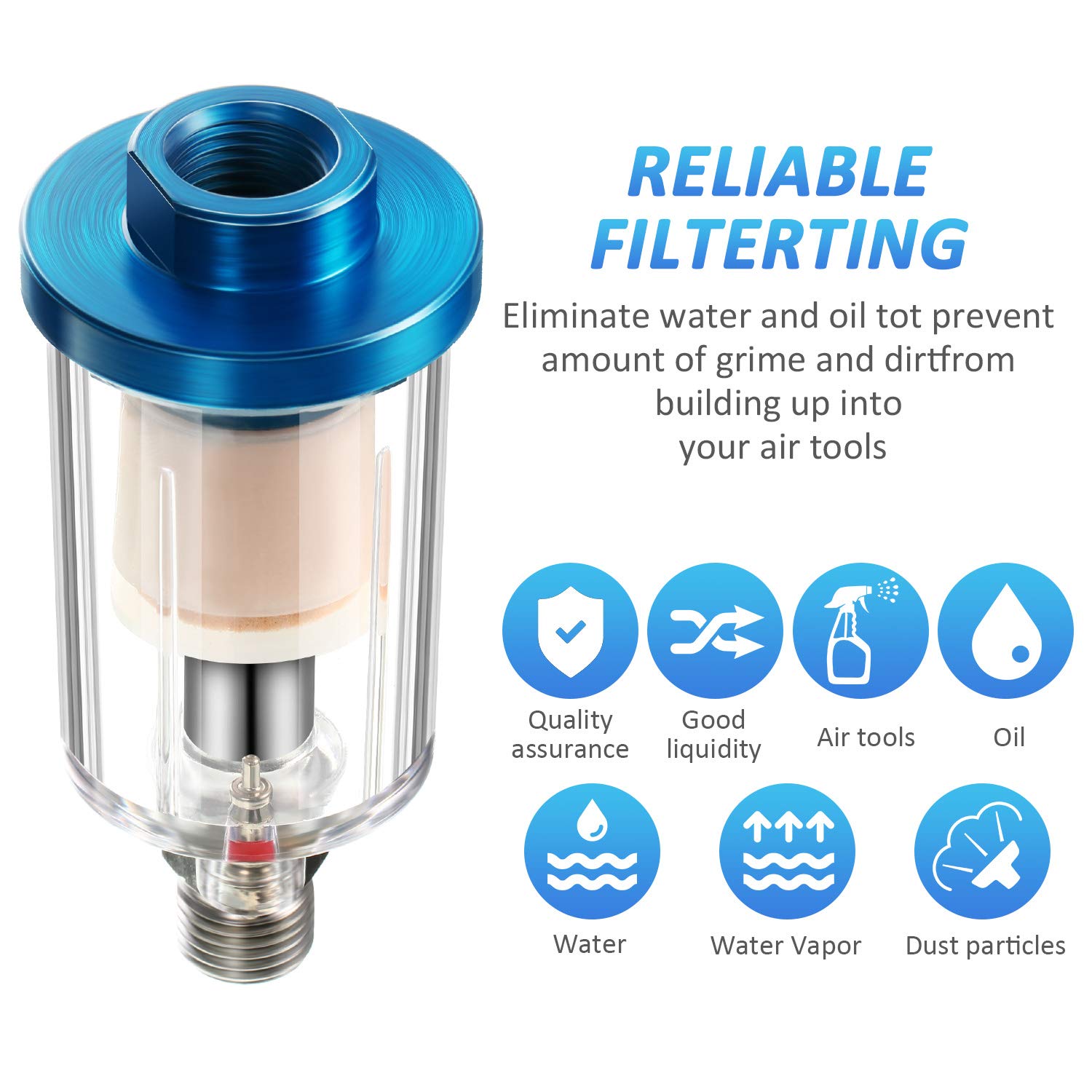 Foto 6 pulgar | Filtro De Aire, Separador De Agua Y Aceite, 3 Piezas Para Compresor De Línea De Aire - Venta Internacional.