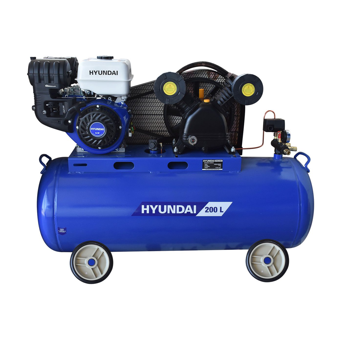 Compresor De Aire Profesional Hyundai 200 Litros C/motor A Gasolina 9.3 Hp - Hyac209g