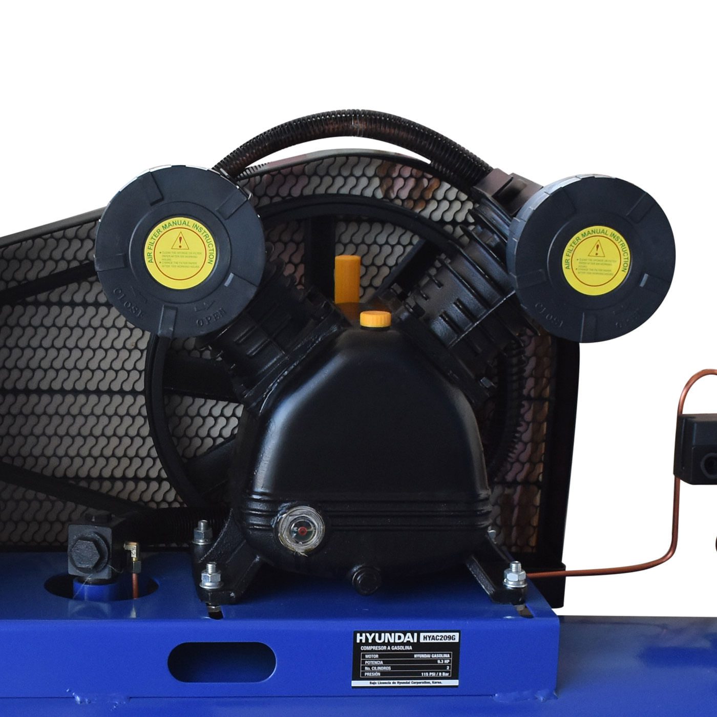 Foto 3 | Compresor De Aire Profesional Hyundai 200 Litros C/motor A Gasolina 9.3 Hp - Hyac209g